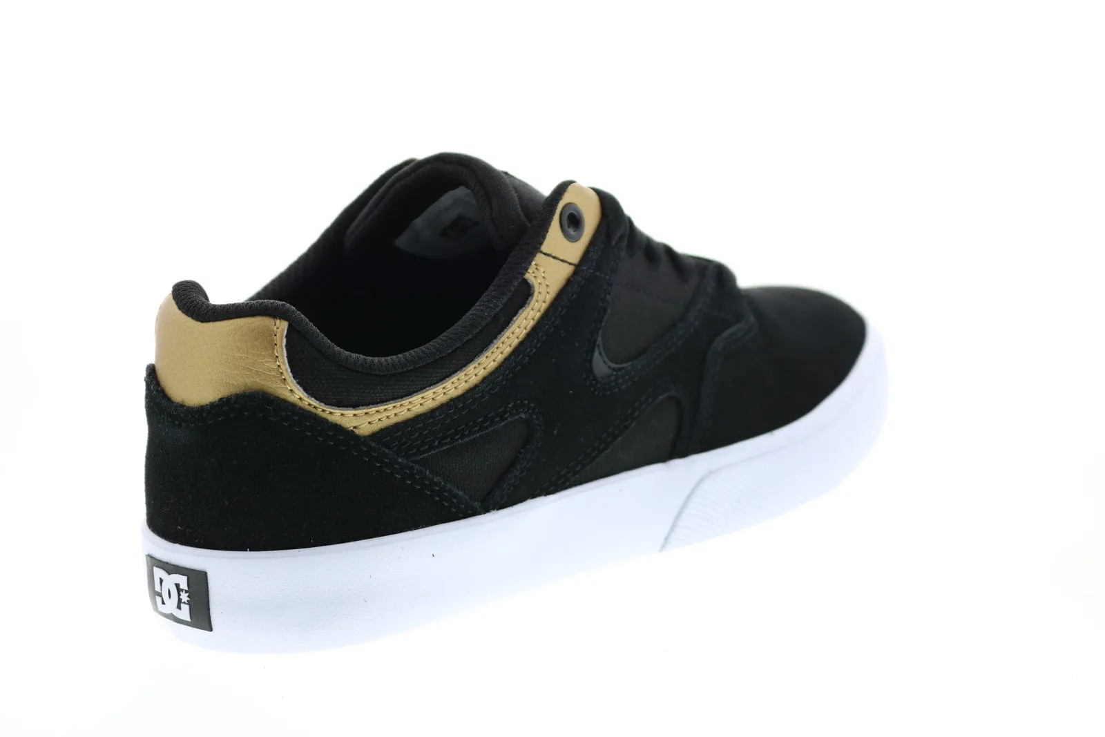 DC Kalis Vulc ADYS300569 Men's Black Suede Skate Sneakers.