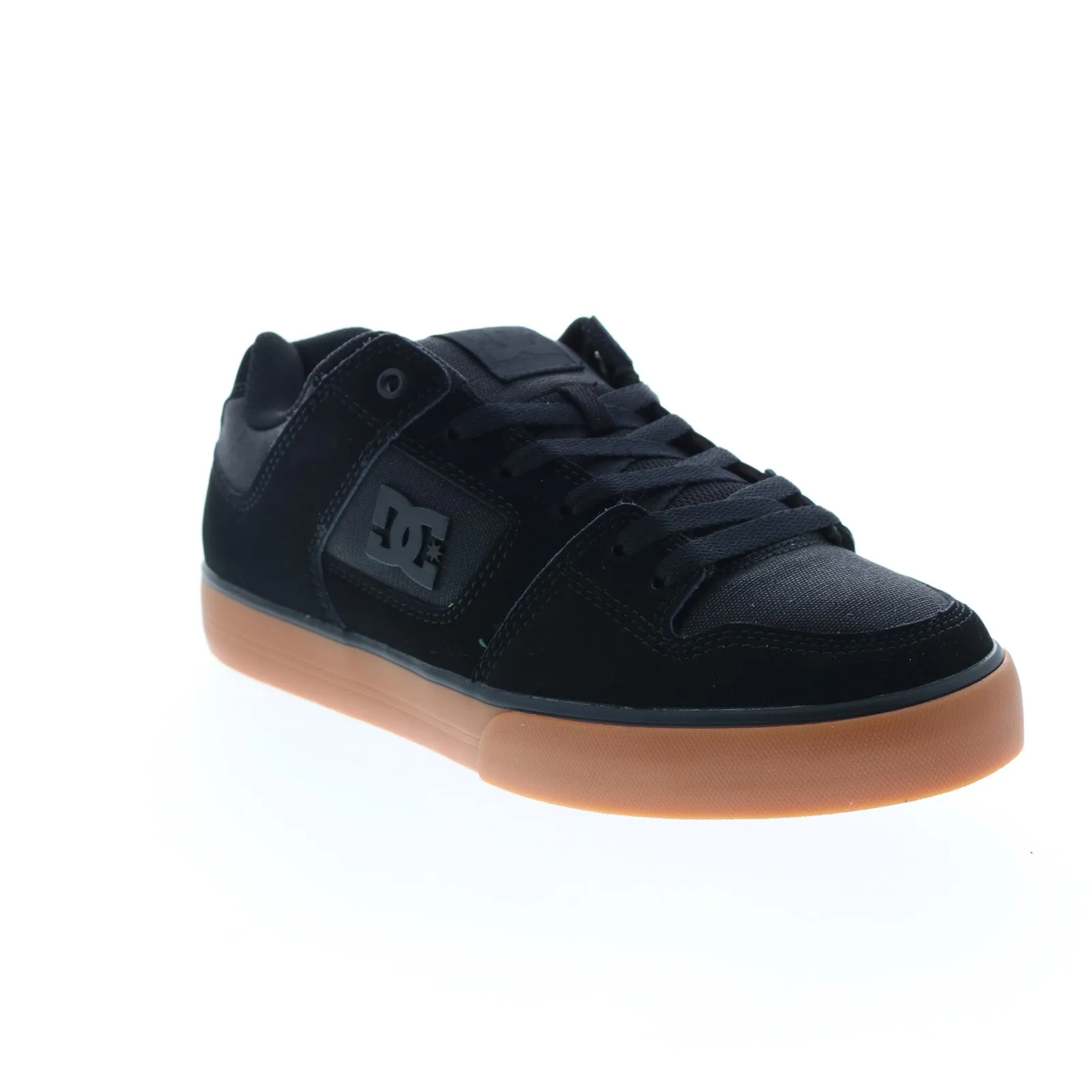 DC Pure 300660-BGM Men's Black Leather Lace-Up Skate Sneakers.