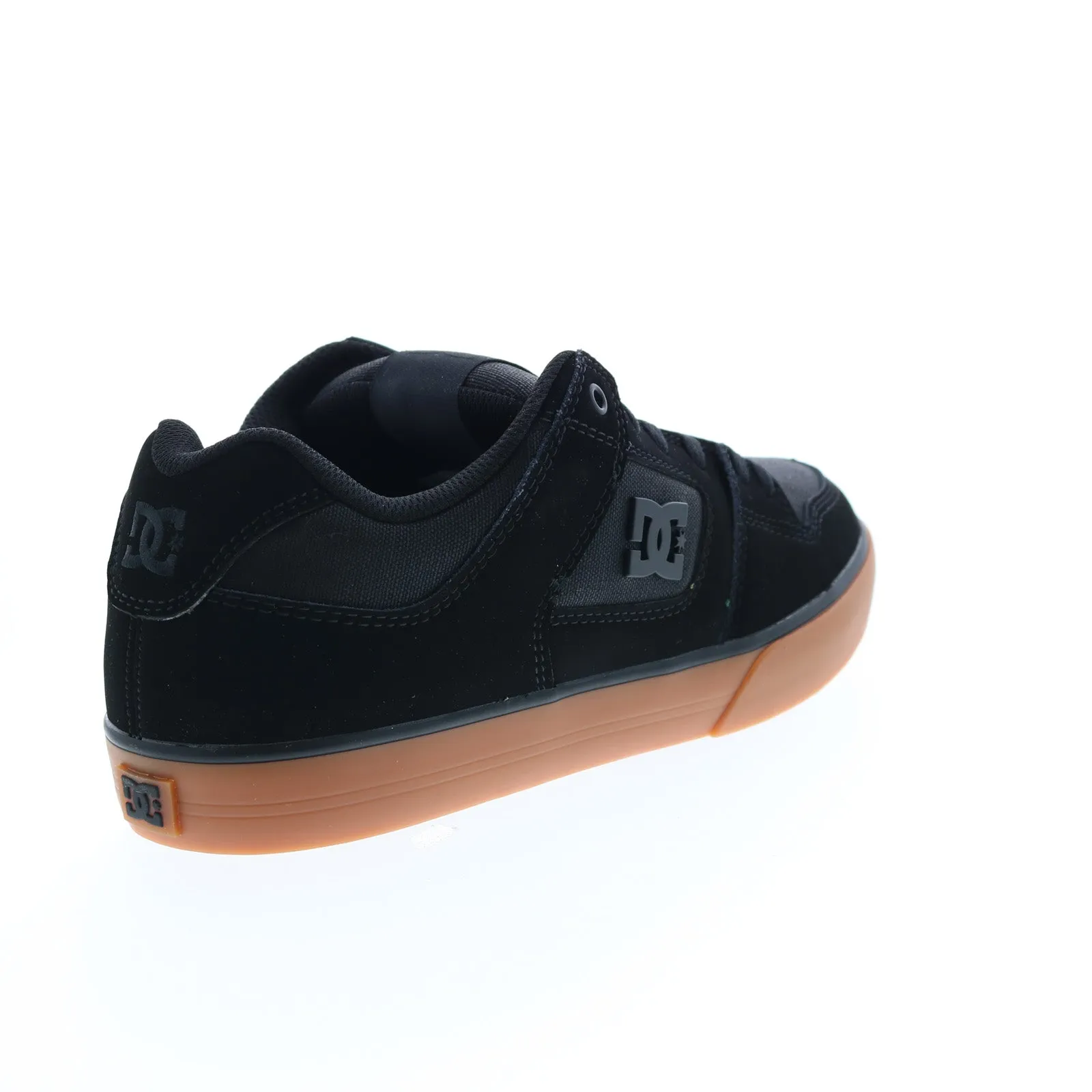 DC Pure 300660-BGM Men's Black Leather Lace-Up Skate Sneakers.