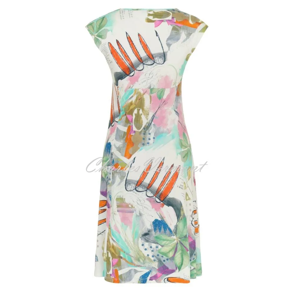 'Happy With Spring' Print Dress With Surplice Neckline - Style 24603 by Dolcezza