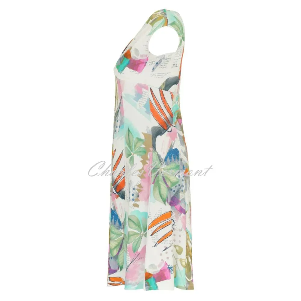 'Happy With Spring' Print Dress With Surplice Neckline - Style 24603 by Dolcezza