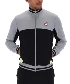 Fila Black Sharkskin Tiebreaker Funel Neck Track Jacket