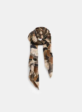 Rectangular Floral Print Scarf