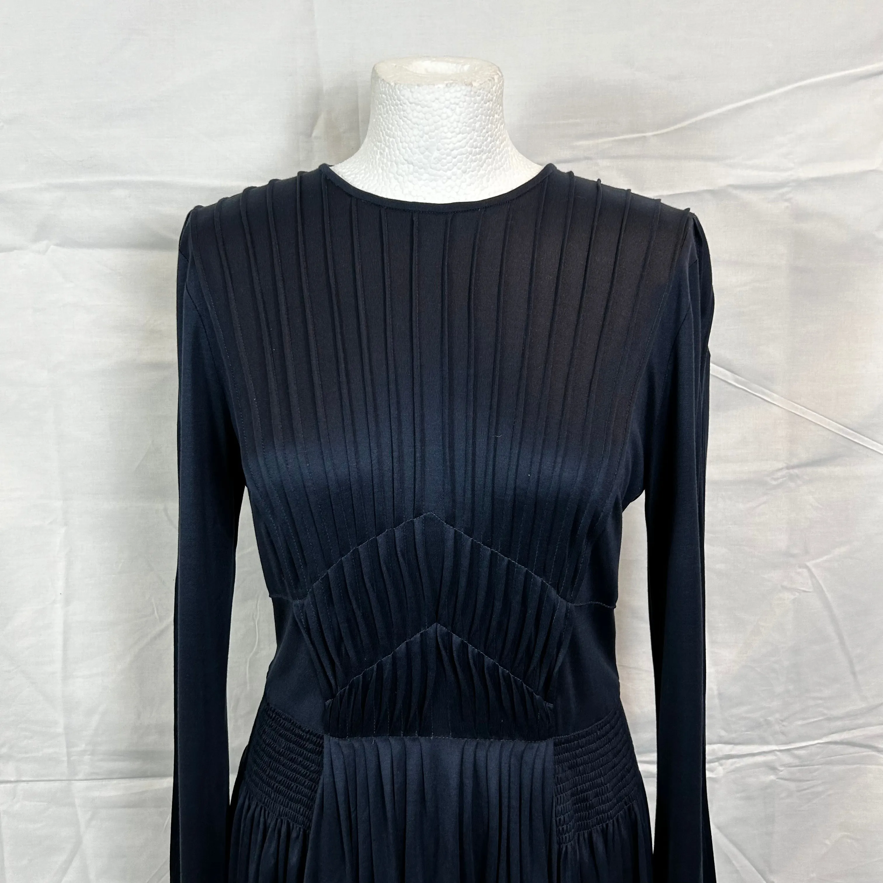 Gabriela Hearst Silk Maxi Dress Navy Jersey L - $4200