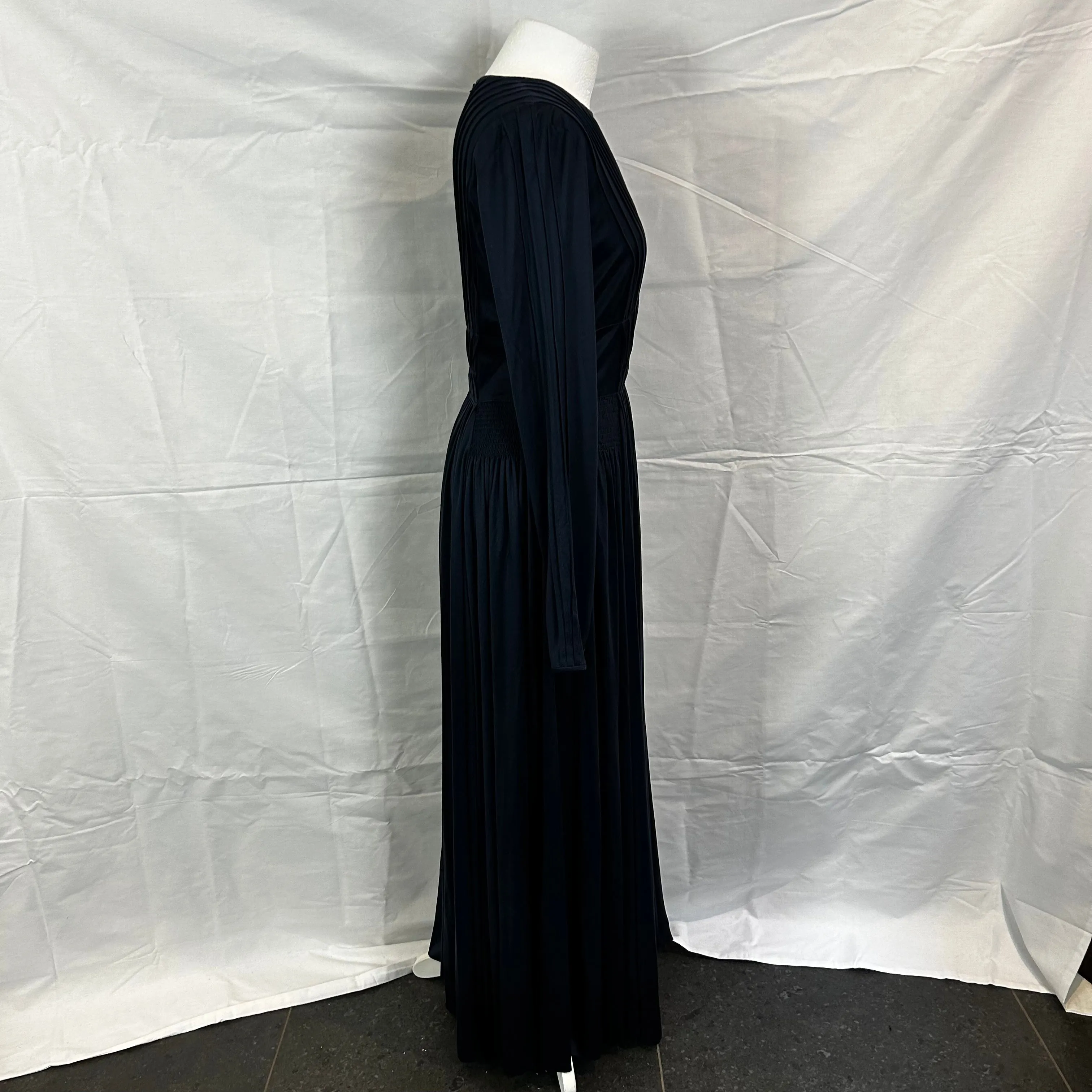 Gabriela Hearst Silk Maxi Dress Navy Jersey L - $4200