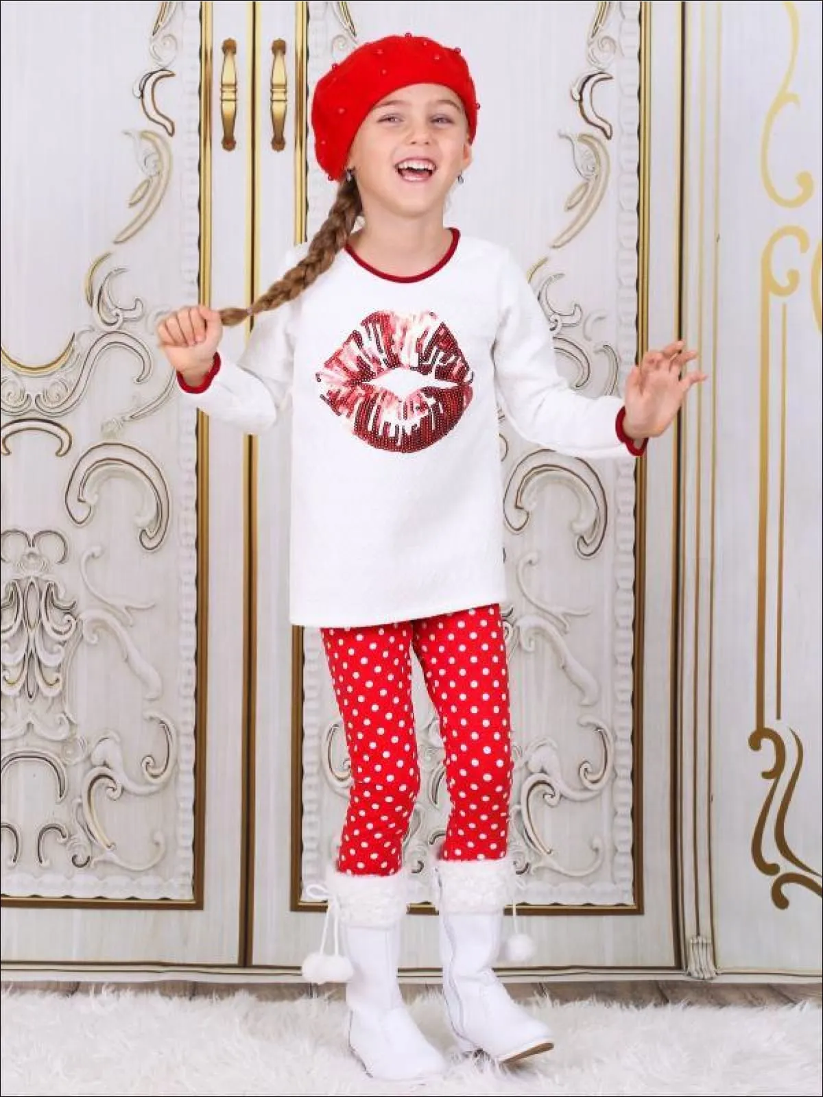 Girls Big Kiss Tunic Legging Set - Stylish Girls' Outfit for Comfort and Cute Looks