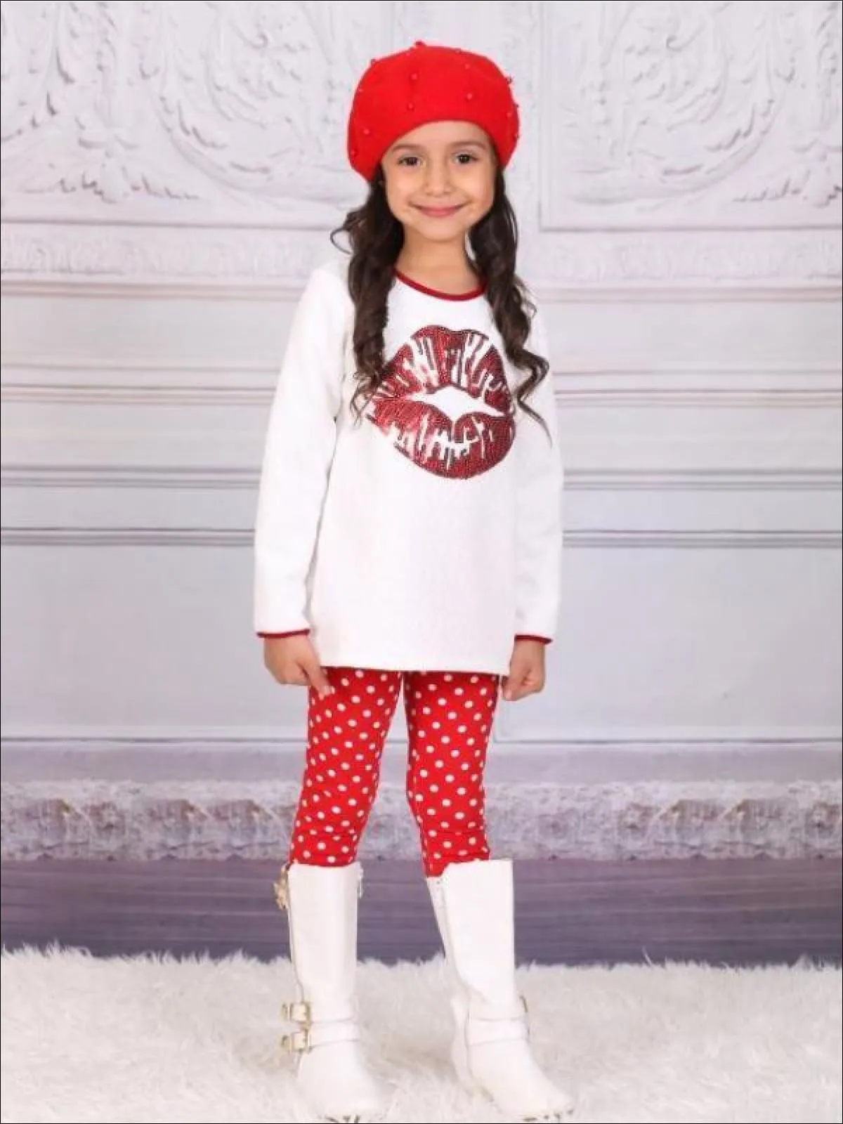 Girls Big Kiss Tunic Legging Set - Stylish Girls' Outfit for Comfort and Cute Looks