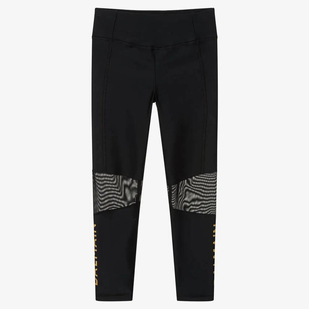 Black Logo Leggings for Girls