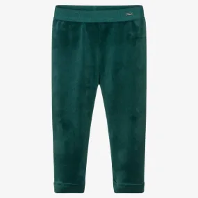 Green Velour Leggings for Girls