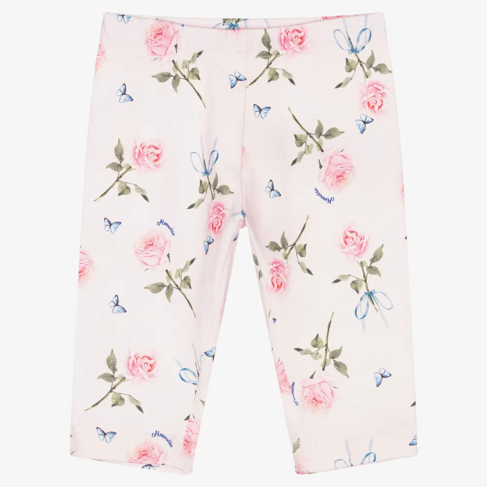 Floral Pink Leggings for Girls