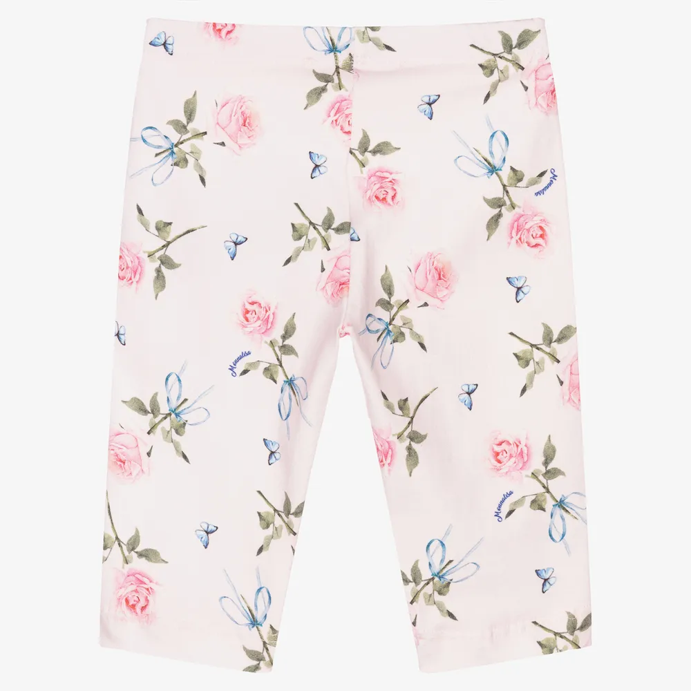 Floral Pink Leggings for Girls