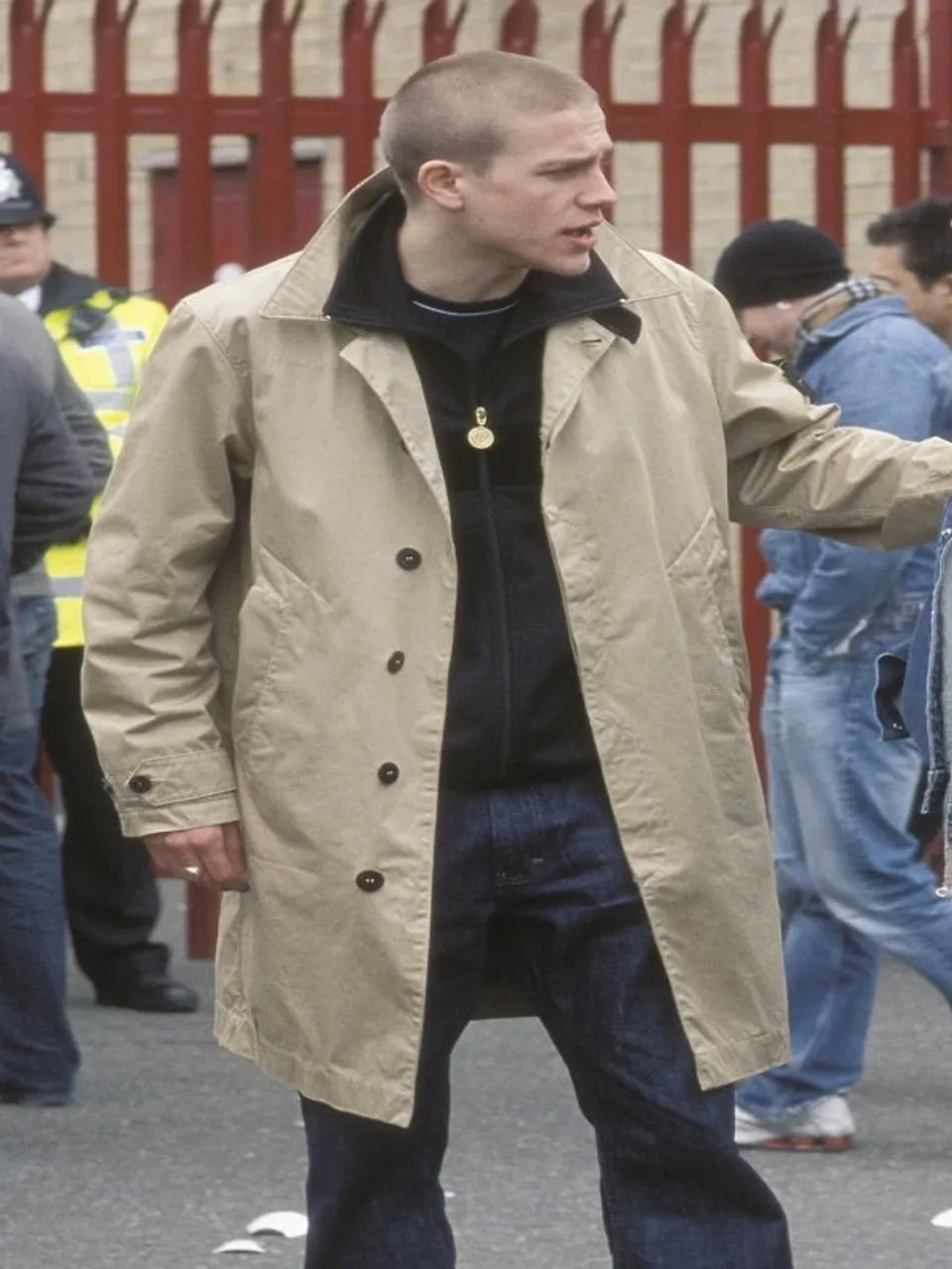 Green Street style coat by Charlie Hunnam