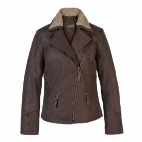 Hana: Women's Brown Leather Flying Jacket