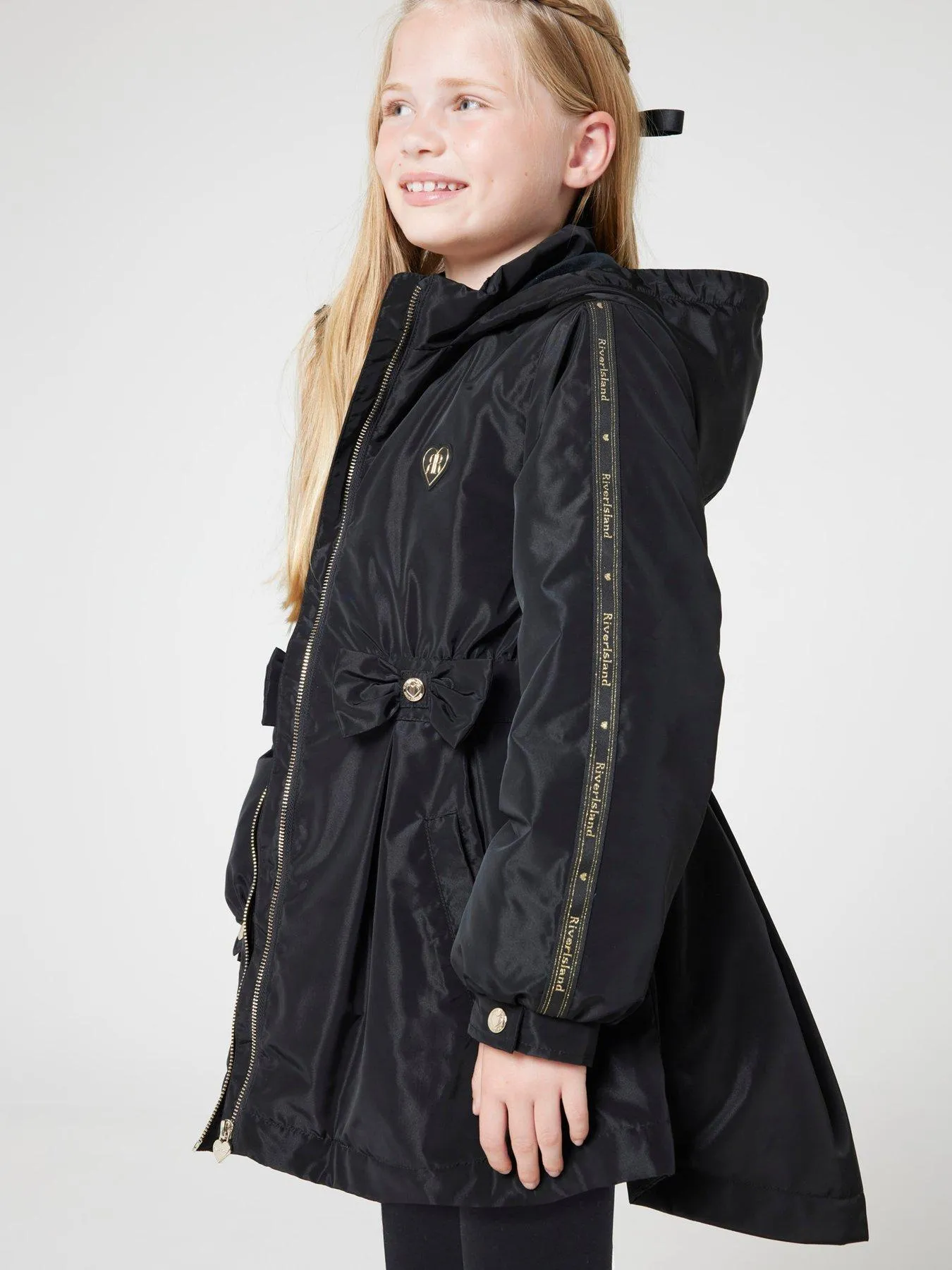 Hooded Raincoat with Elasticated Waist from River Island