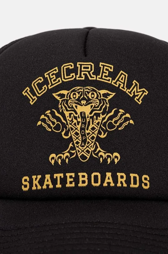 Black ICECREAM Baseball Cap Tiger Trucker IC24264