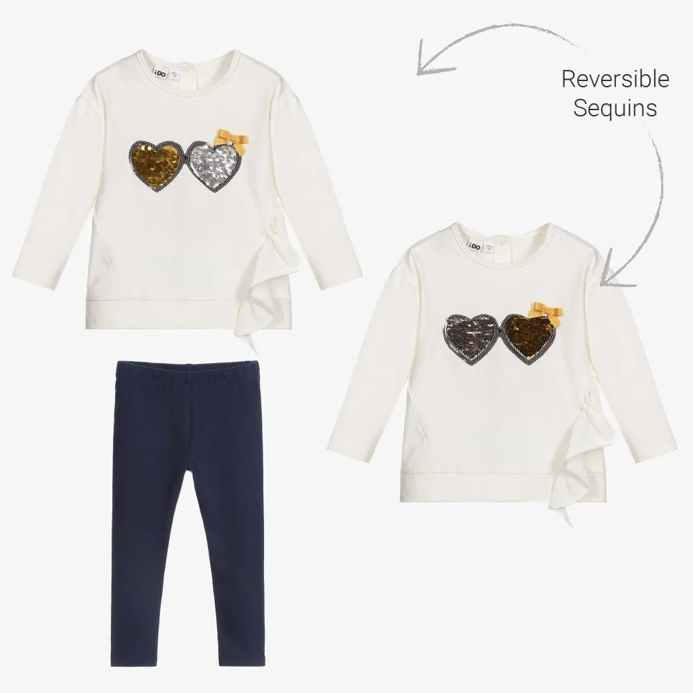 Ivory Hearts Leggings Set could be rewritten as Ivory Heart Print Leggings Ensemble for better search engine optimization.