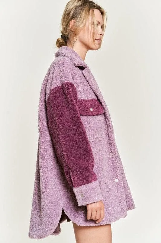 Jade Colorblock Sherpa Jacket by Jane Andrea