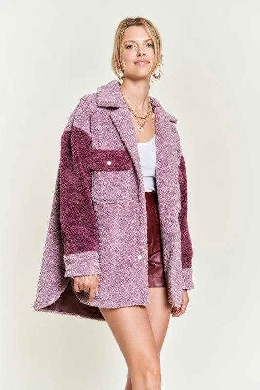 Jade Colorblock Sherpa Jacket by Jane Andrea