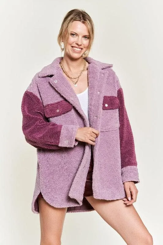 Jade Colorblock Sherpa Jacket by Jane Andrea