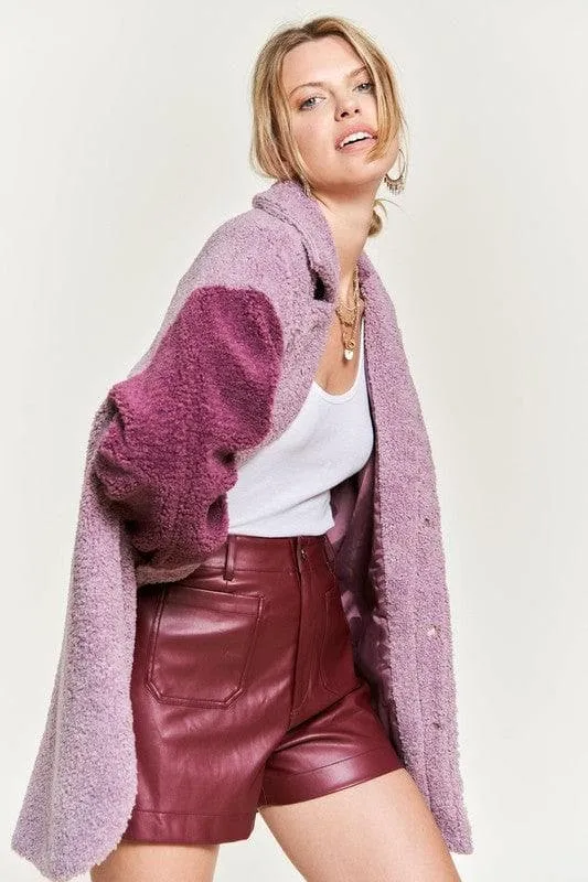 Jade Colorblock Sherpa Jacket by Jane Andrea