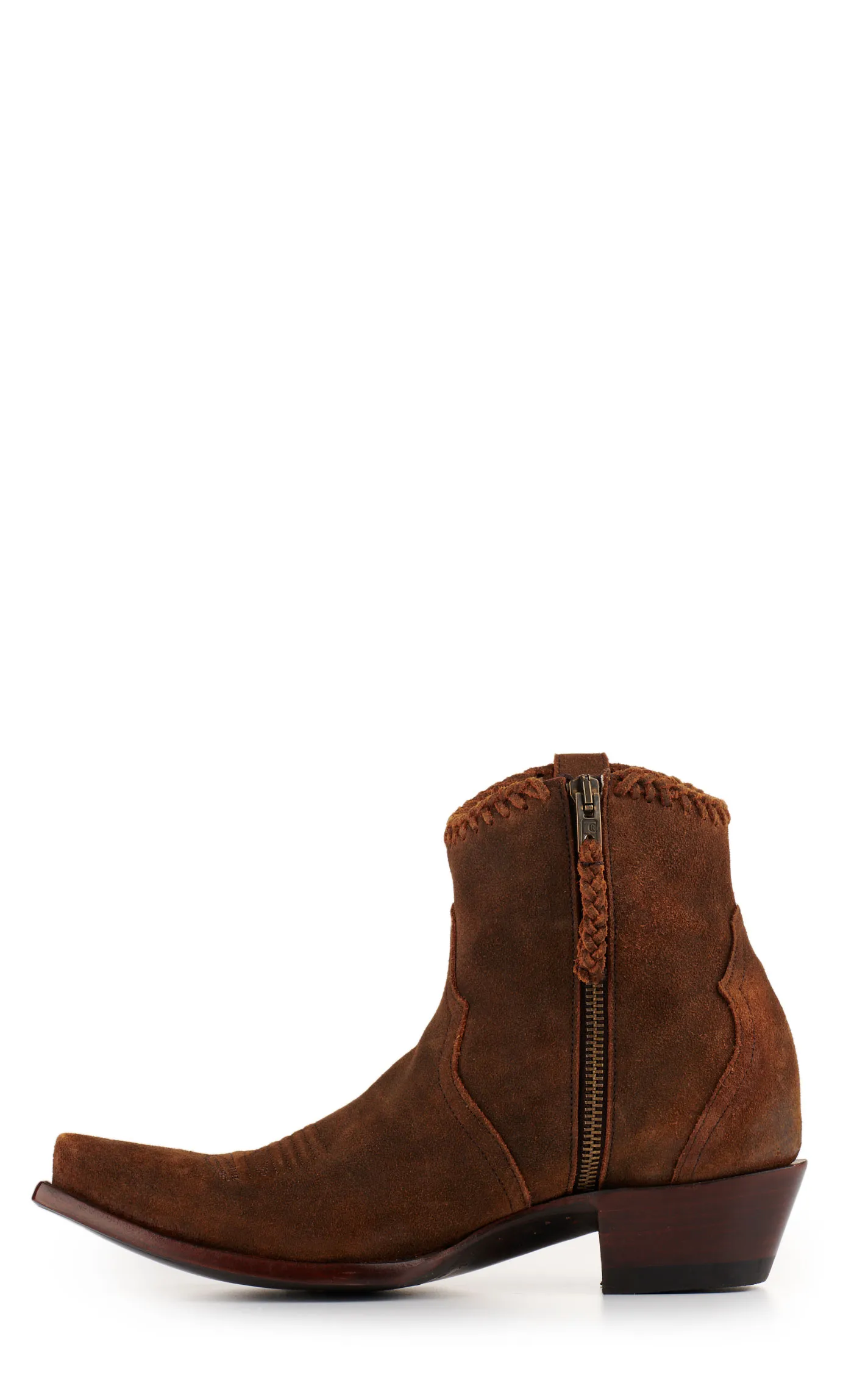 JRC & Sons Women's Brown Suede Water-Resistant Snip Toe Booties