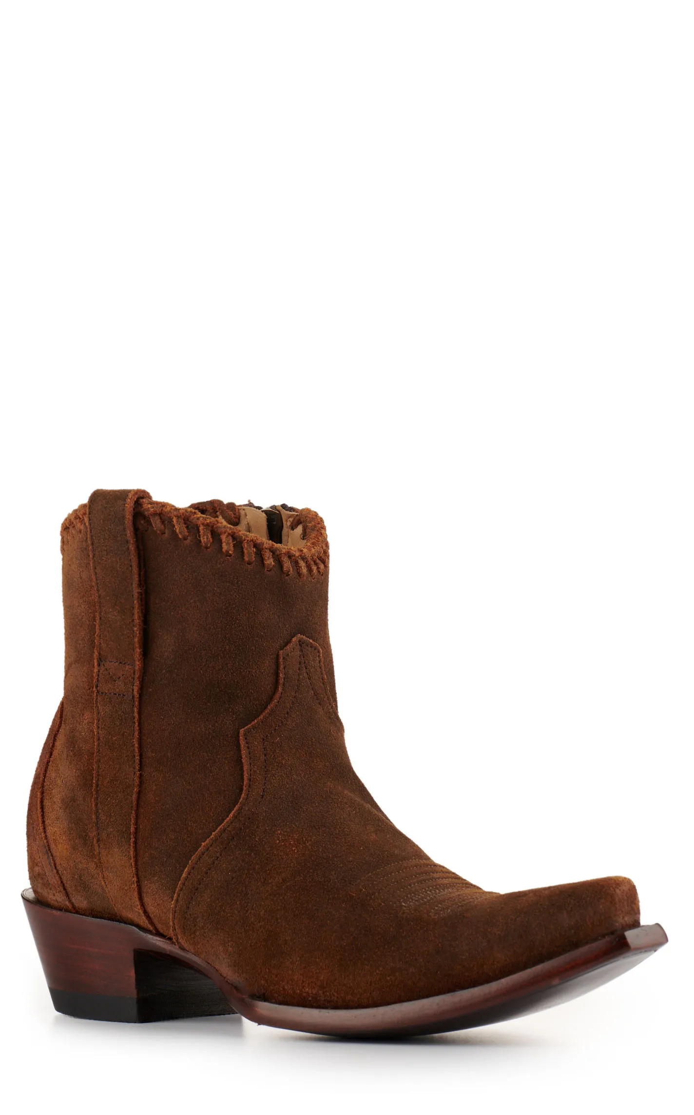 JRC & Sons Women's Brown Suede Water-Resistant Snip Toe Booties