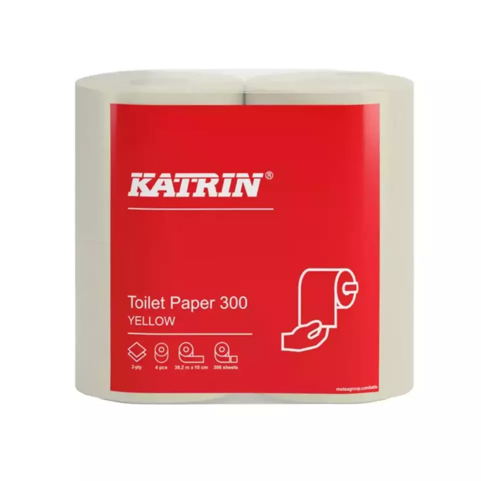 Katrin Classic Toilet 300 Yellow, 2-Ply Toilet Paper