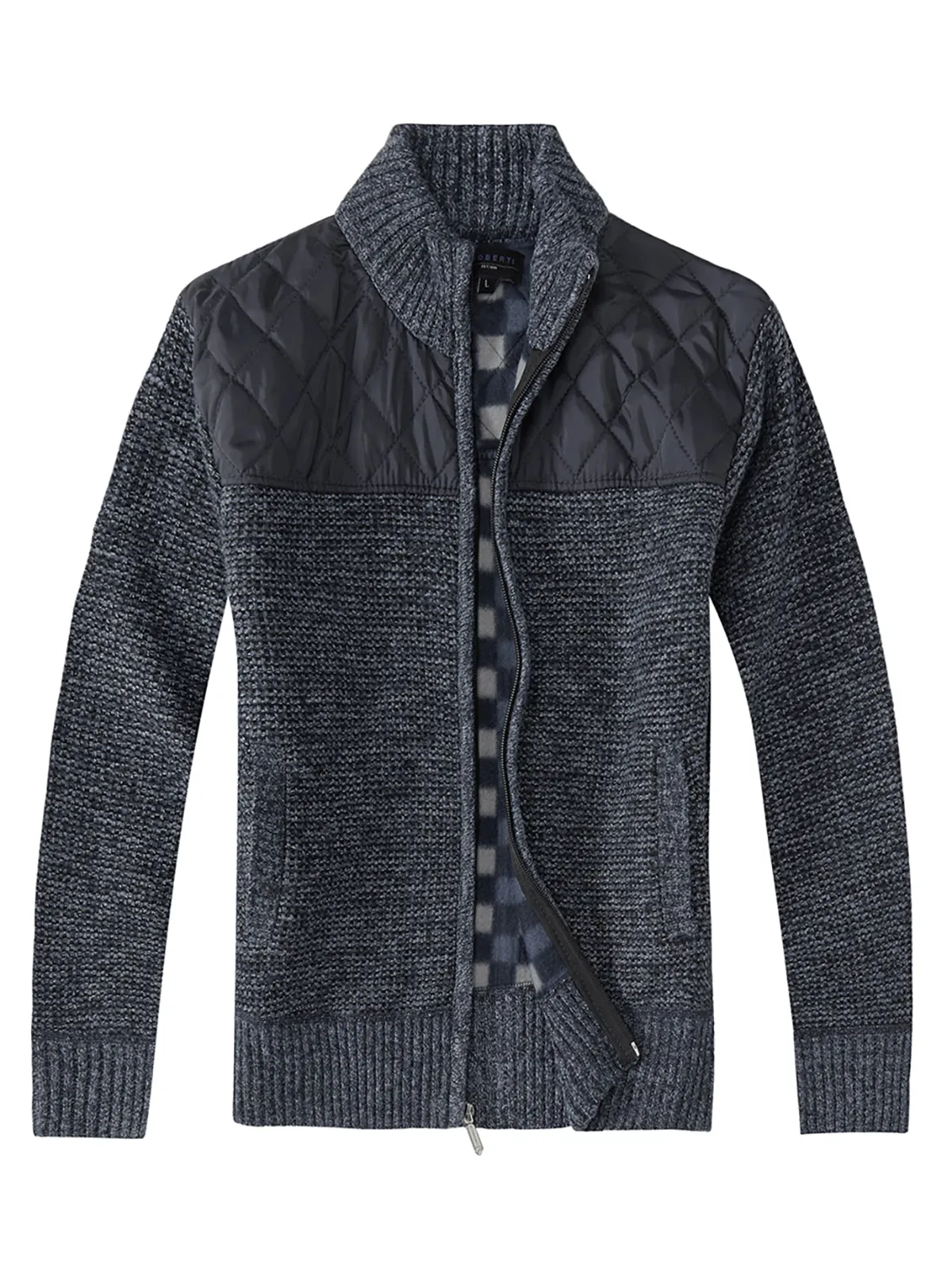 Knitted Zip-up Men's Cardigan Sweater