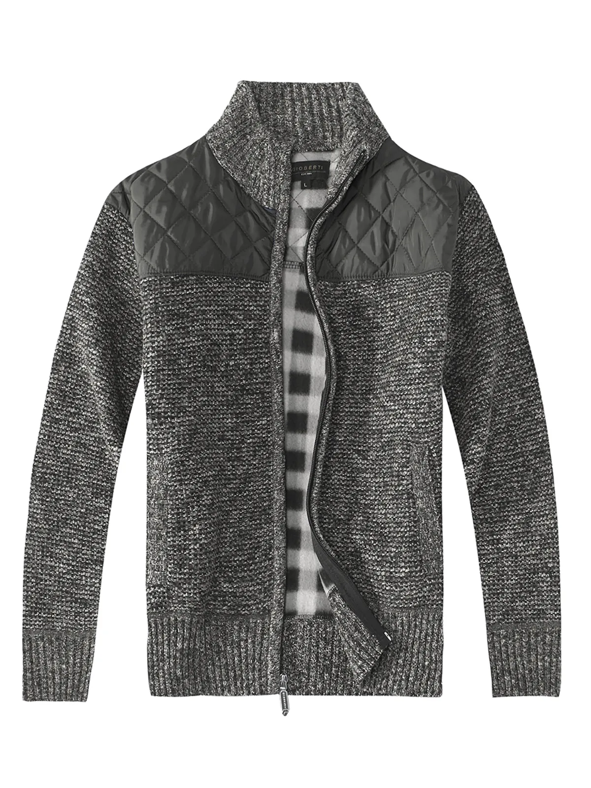 Knitted Zip-up Men's Cardigan Sweater