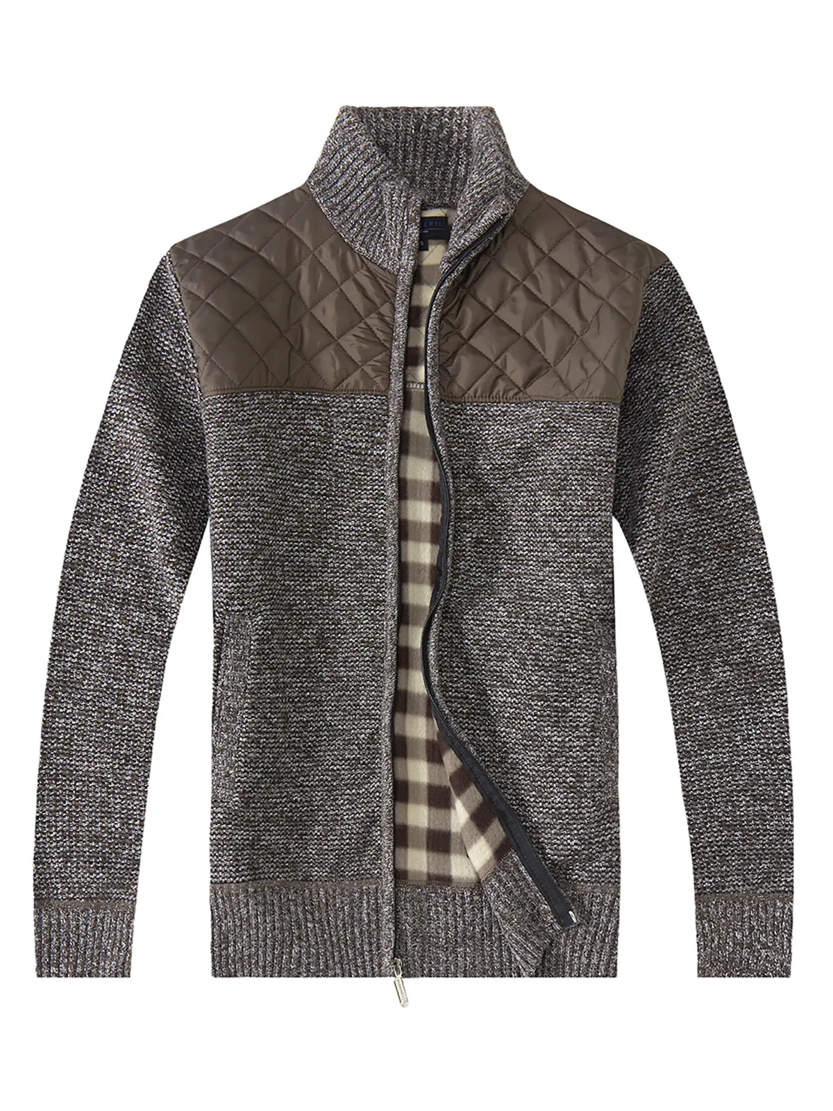 Knitted Zip-up Men's Cardigan Sweater