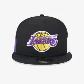 Black LA Lakers Multi Patch 9 Fifty Snapback Cap Black