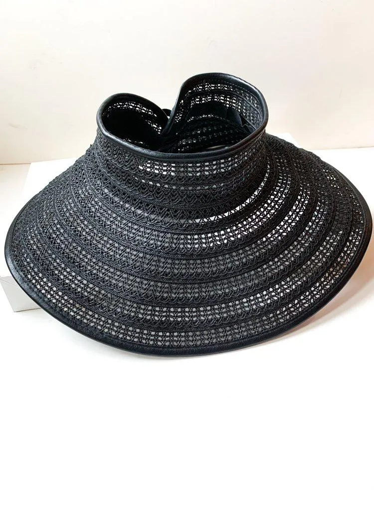 Black Lace Roll up Visor with Edge - Final Sale