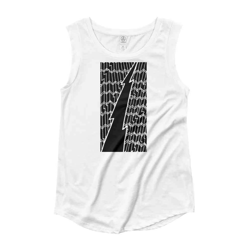 Lightning Strikes Ladies' Cap Sleeve T-Shirt