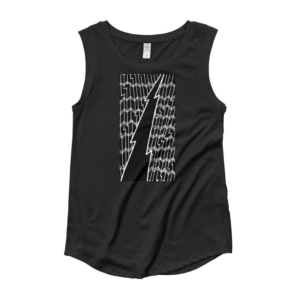 Lightning Strikes Ladies' Cap Sleeve T-Shirt