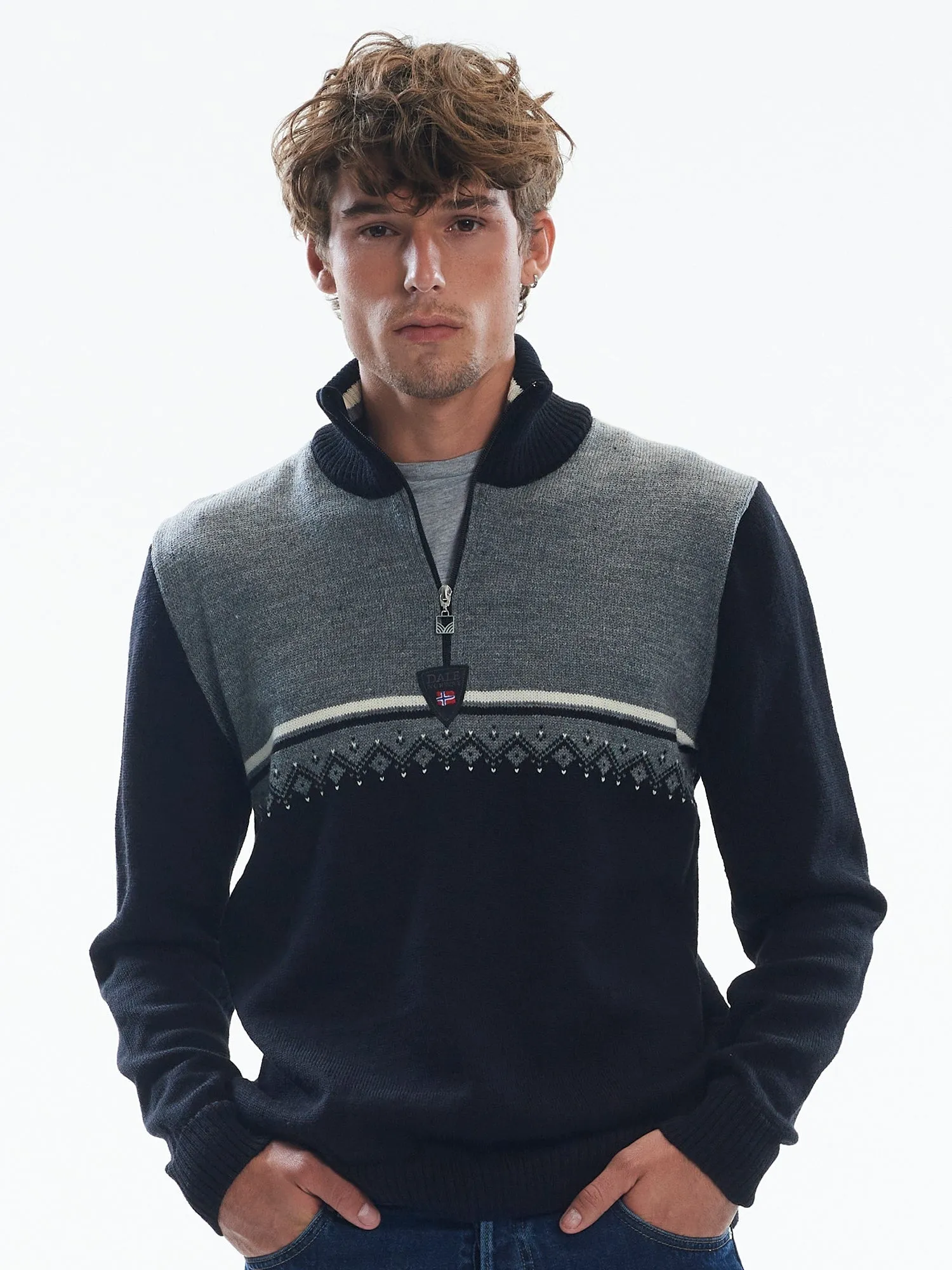 Lahti sweater for men in black by Dale of Norway.