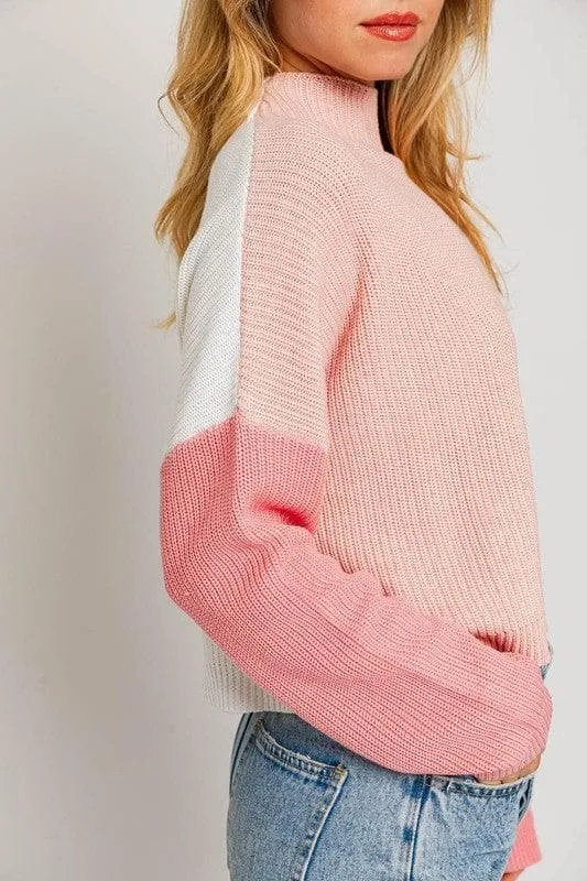 LE LIS Oversized Color Block Sweater