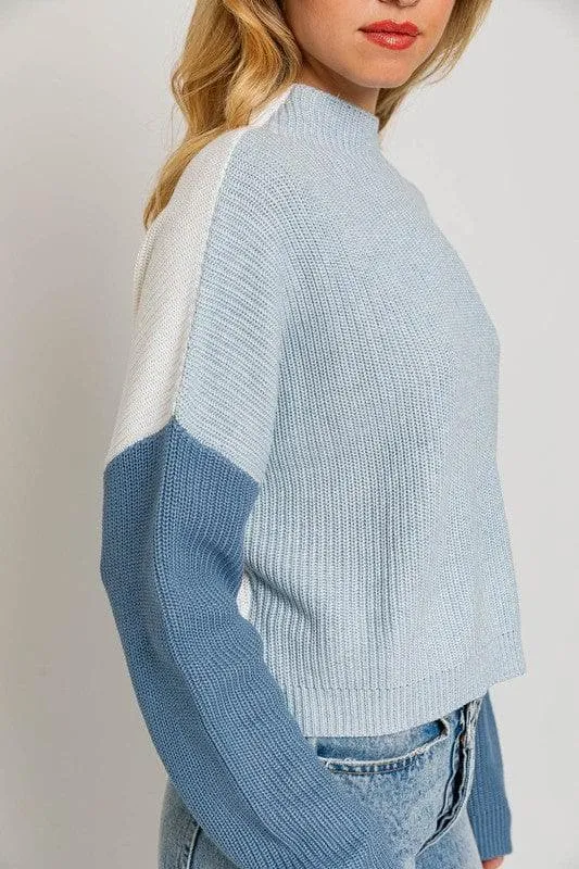 LE LIS Oversized Color Block Sweater