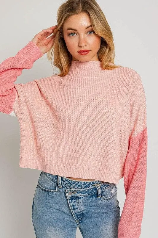 LE LIS Oversized Color Block Sweater