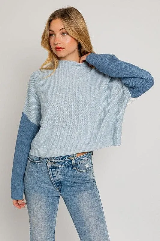 LE LIS Oversized Color Block Sweater