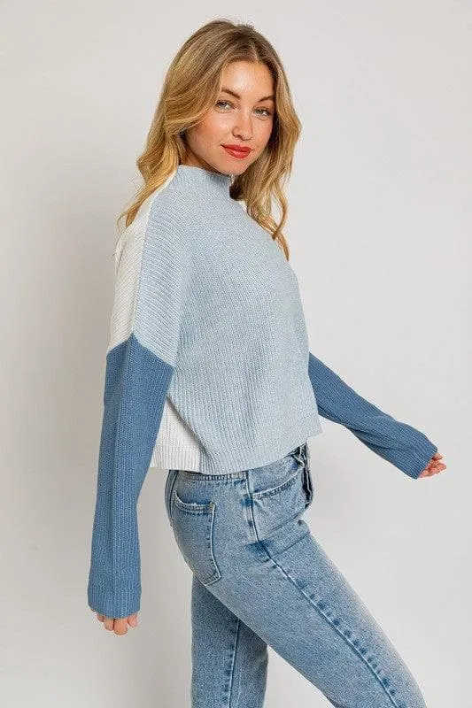 LE LIS Oversized Color Block Sweater