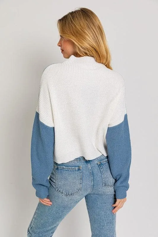 LE LIS Oversized Color Block Sweater