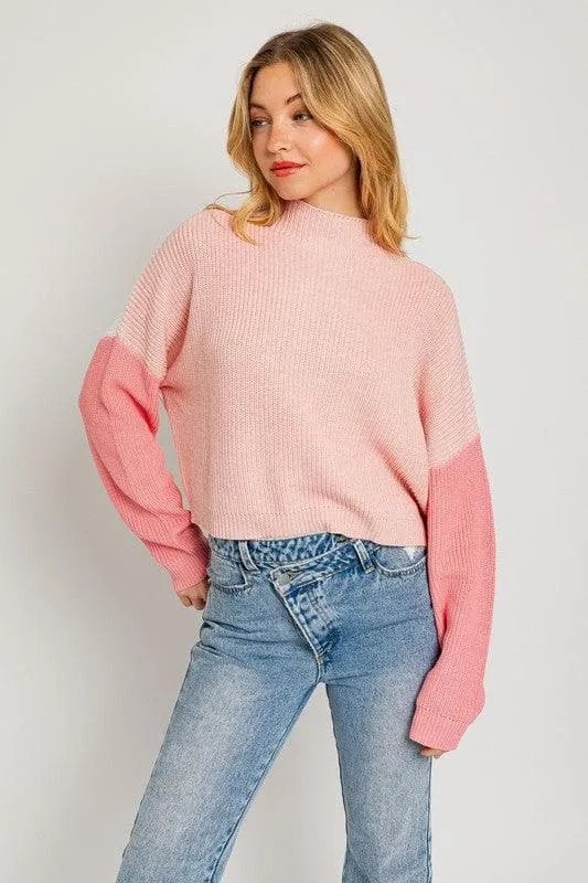 LE LIS Oversized Color Block Sweater