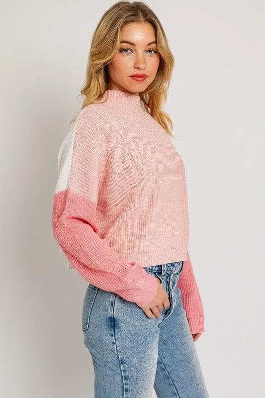 LE LIS Oversized Color Block Sweater