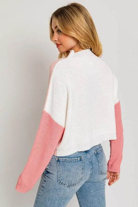 LE LIS Oversized Color Block Sweater