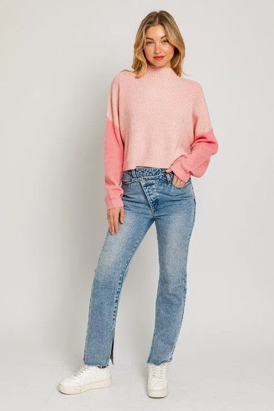 LE LIS Oversized Color Block Sweater