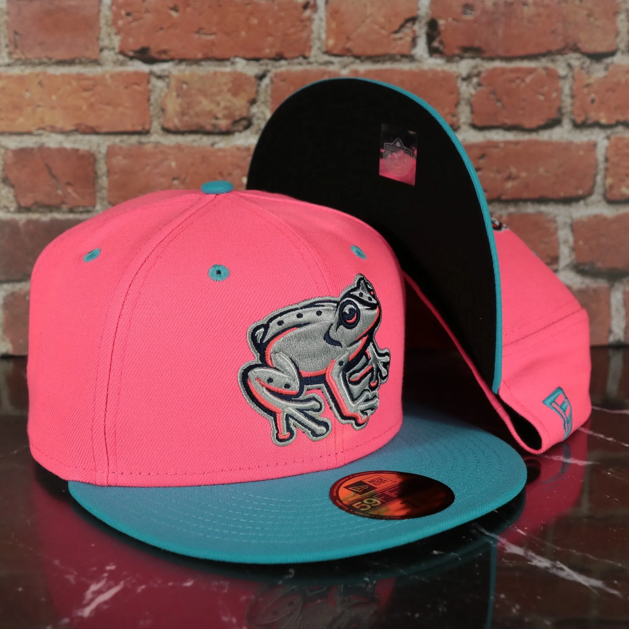 Lehigh Valley Ironpigs Coqui Copa De La Diversion 2023 Pink and Blue 5950 Fitted Cap