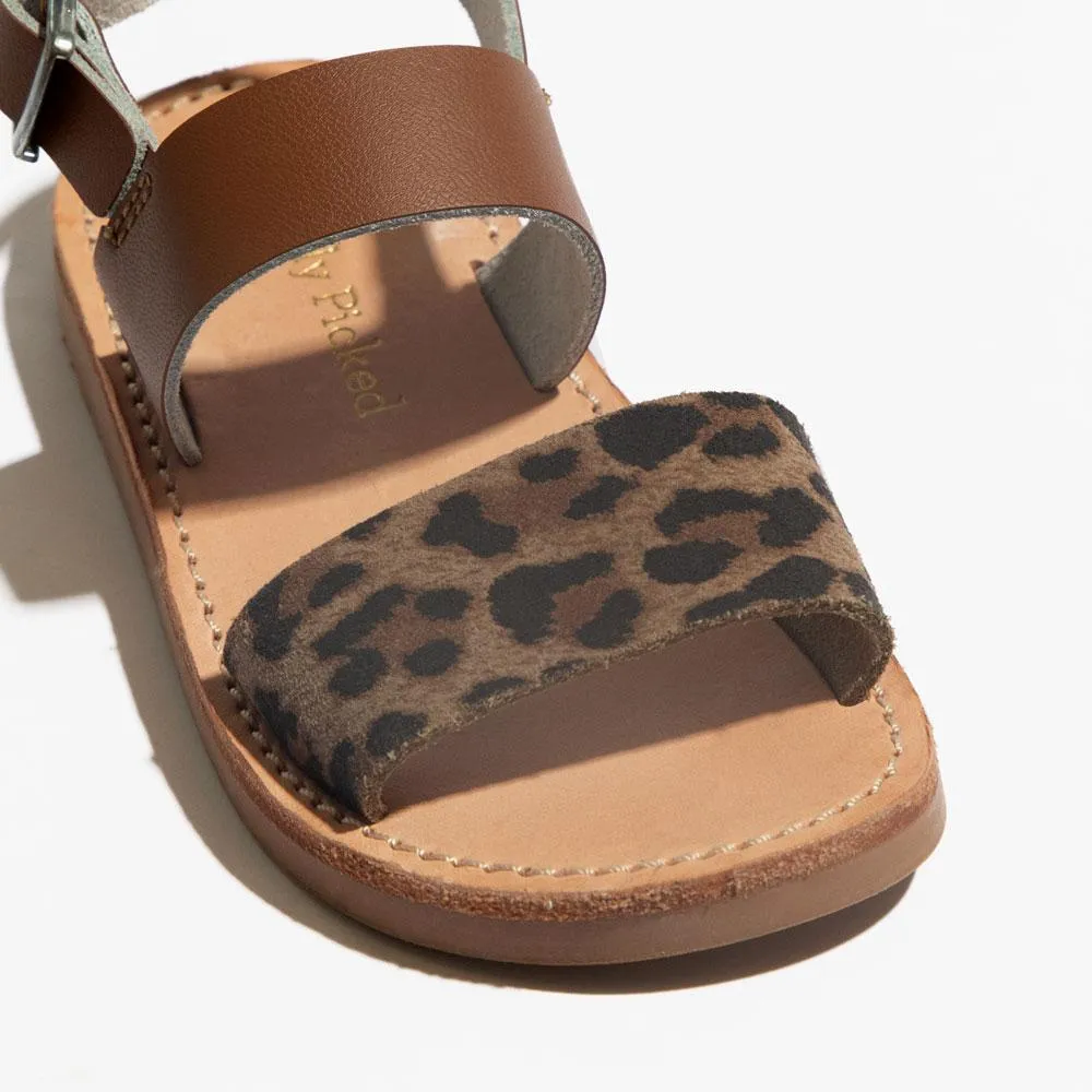 Leopard Sanibel Sandal in Cognac