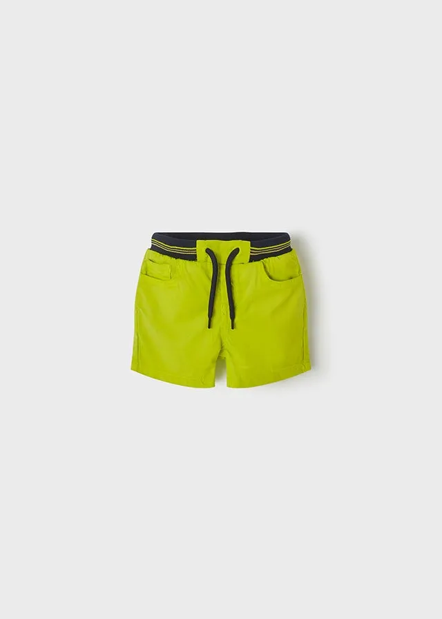 Lime Twill Bermuda Shorts for Baby Boy