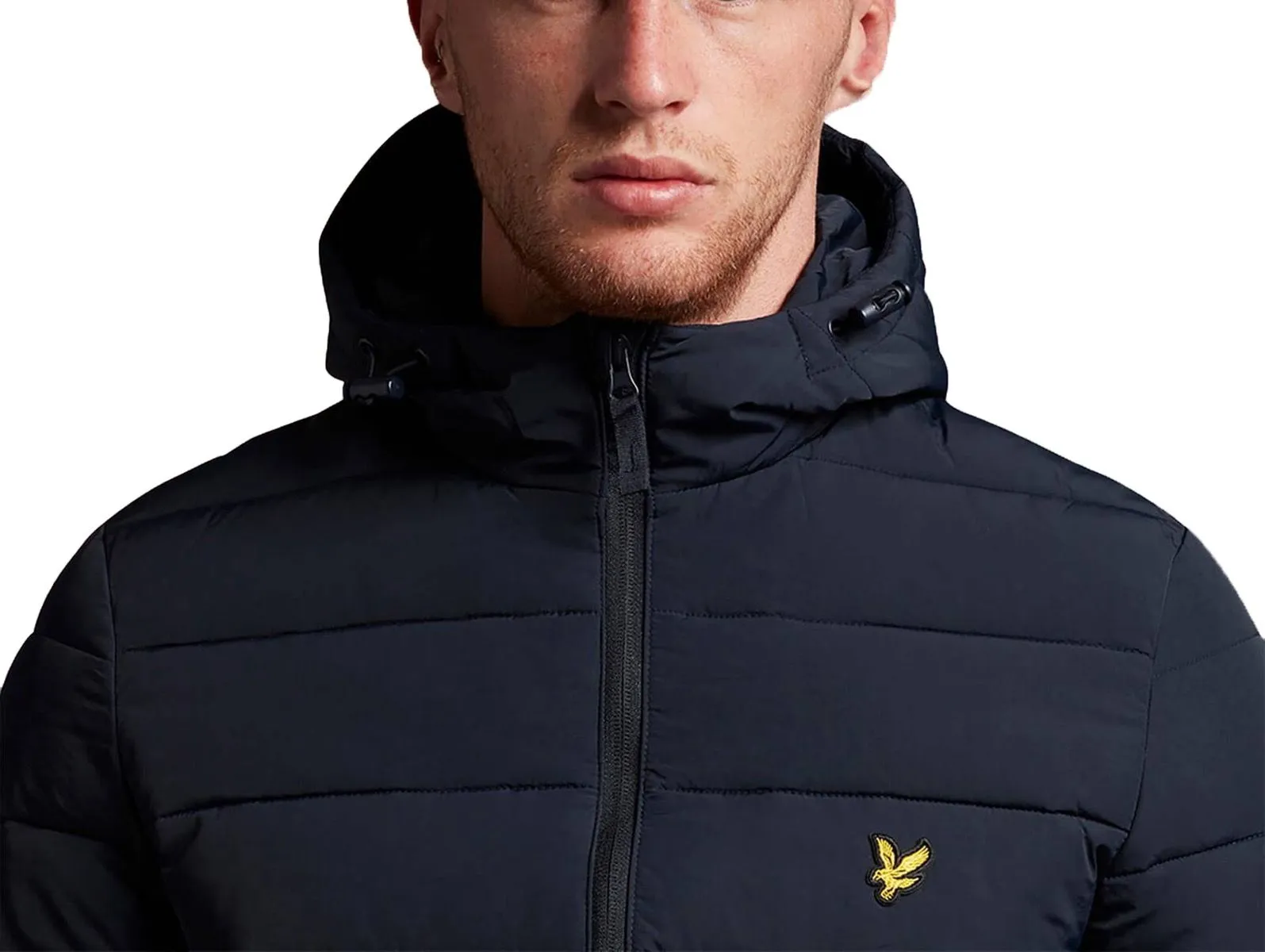 Lyle and Scott Hooded Puffer Jacket in Dark Navy