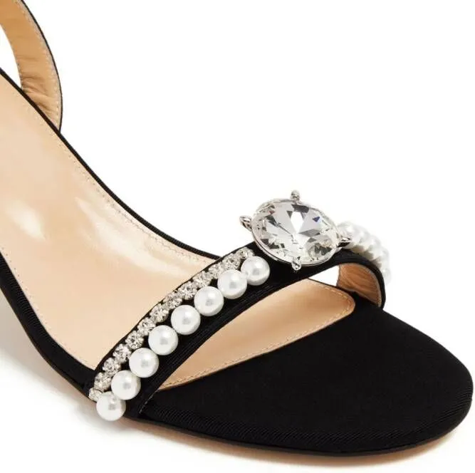 MACH & MACH 55mm Crystal-Embellished Sandals Black